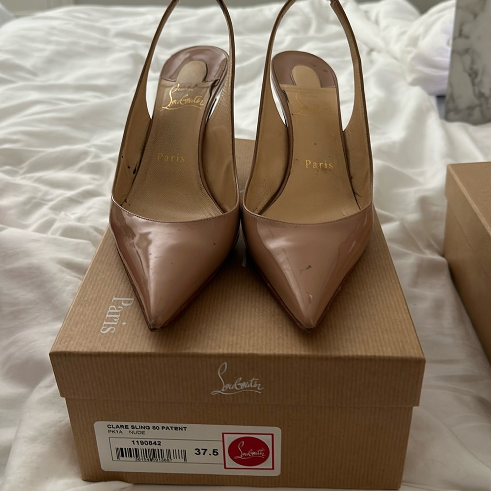 Christian Louboutin Claire Slingback 80 Patent nude